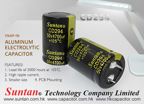 Suntan’s Snap-in Aluminum Electrolytic Capacitor – CD294